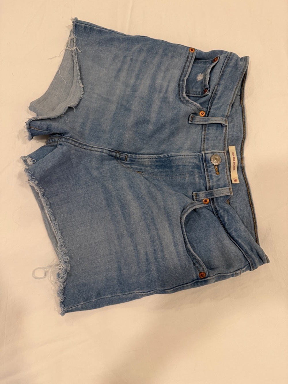 Light Wash Denim Cutoff Shorts